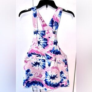 Children’s Place Jean Overall Shorts Girl 12 Tie Dye